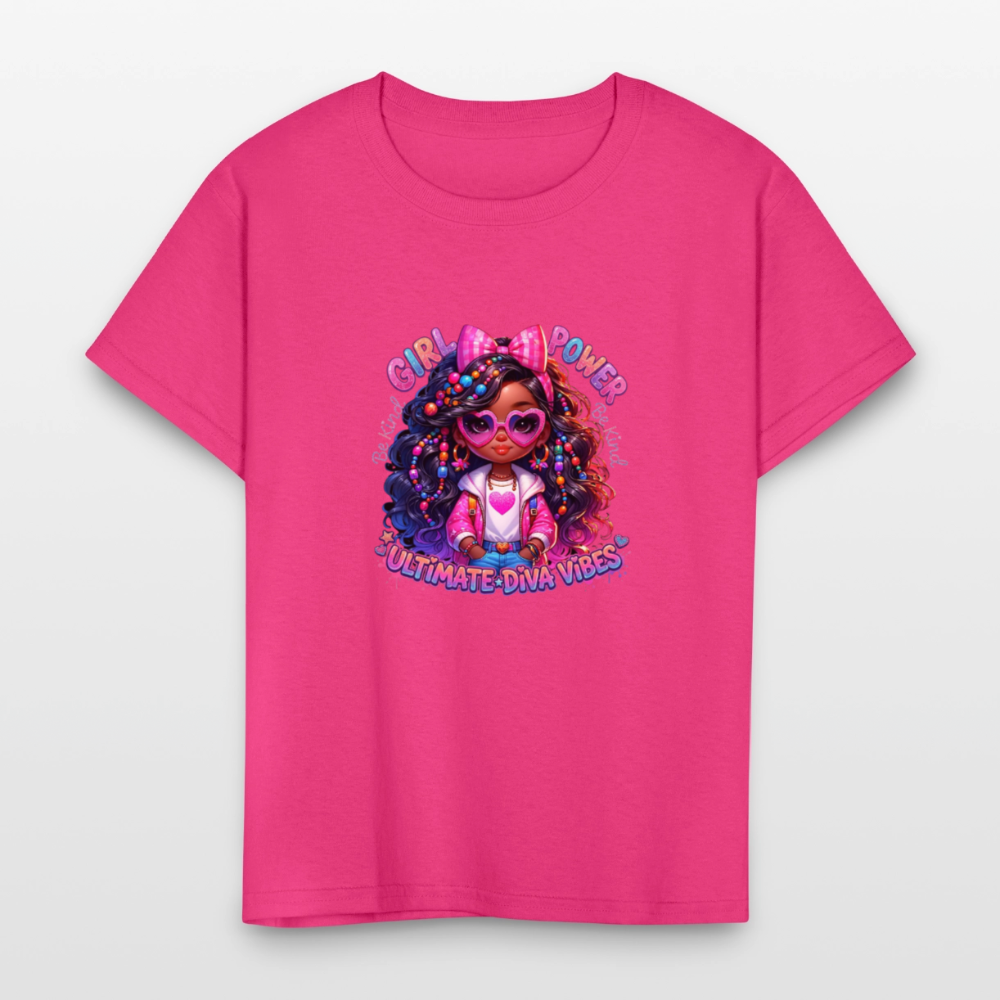 Black Girl Power - Ultimate Diva Kids' T-Shirt - fuchsia