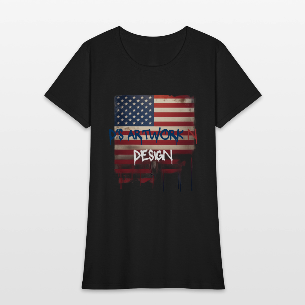 USA Flag Drip - Women's T-Shirt - black