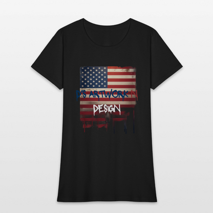 USA Flag Drip - Women's T-Shirt - black