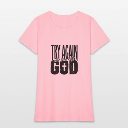 Try Again -Women's Short Sleeve T-Shirt - pink