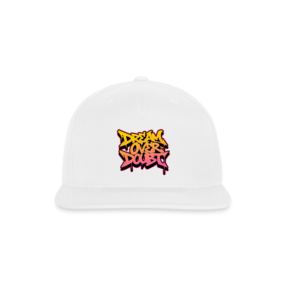 Dream Over Doubt - Graffiti Snapback Baseball Cap - white
