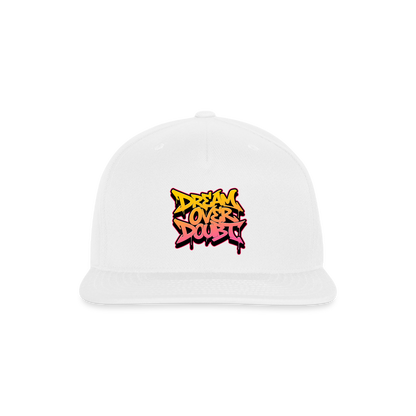 Dream Over Doubt - Graffiti Snapback Baseball Cap - white
