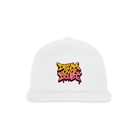 Dream Over Doubt - Graffiti Snapback Baseball Cap - white