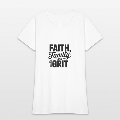 Faith and Family - Women's T-Shirt - white
