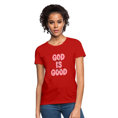 God is Good - Bold Pink -Women's Short Sleeve T-Shirt - red