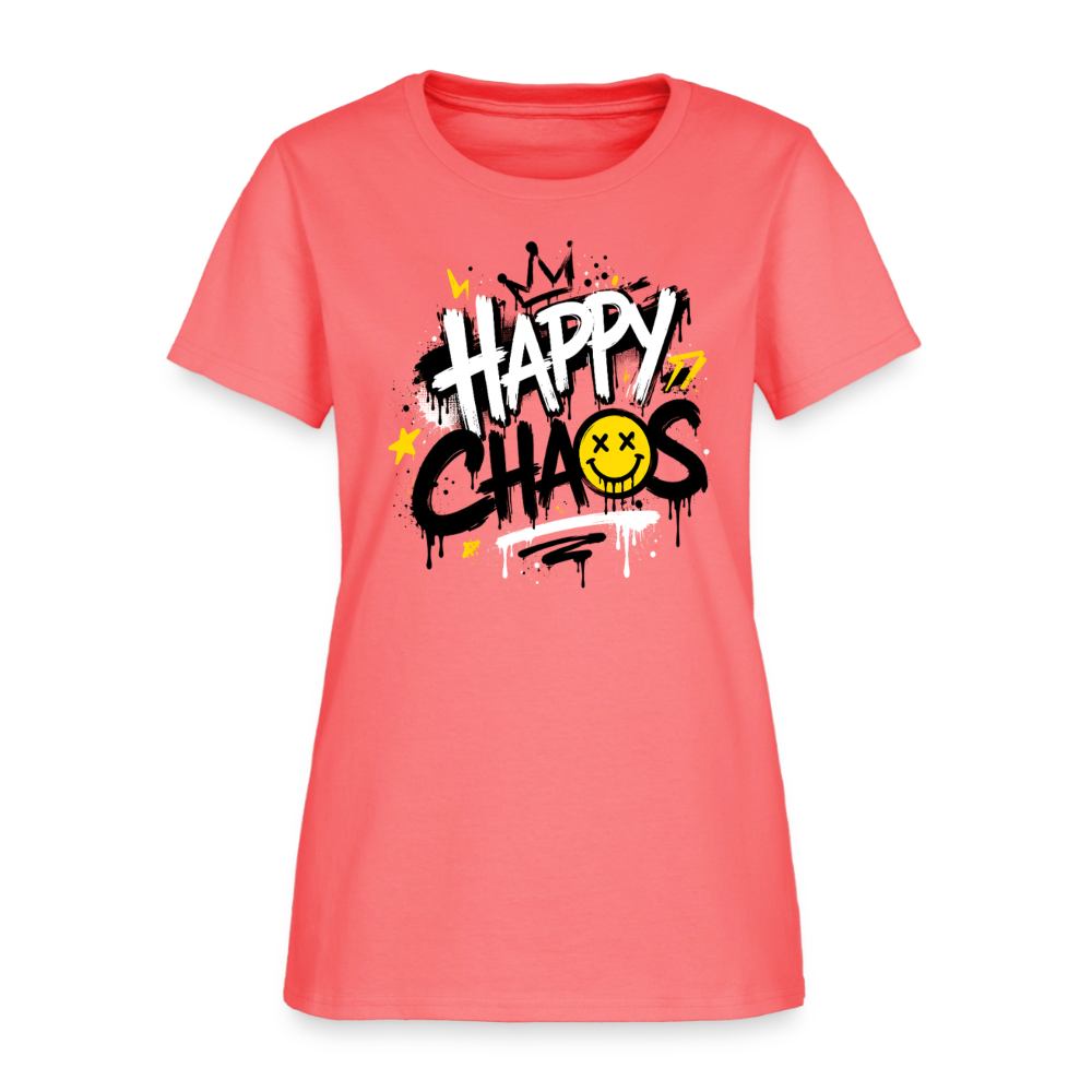 Happy Chaos - Graffiti Women's T-Shirt - coral