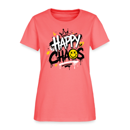 Happy Chaos - Graffiti Women's T-Shirt - coral
