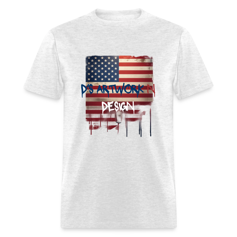USA Drip Flag - Men's T-Shirt - light heather gray