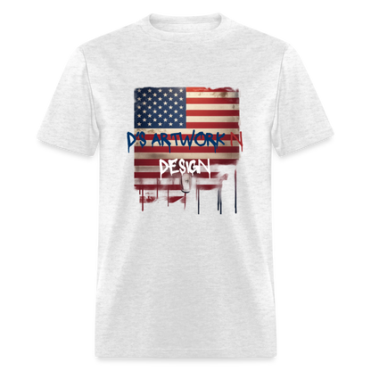 USA Drip Flag - Men's T-Shirt - light heather gray