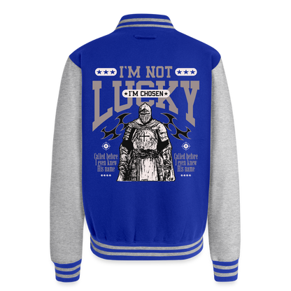 Chosen One - Letterman Jacket - royal/heather grey