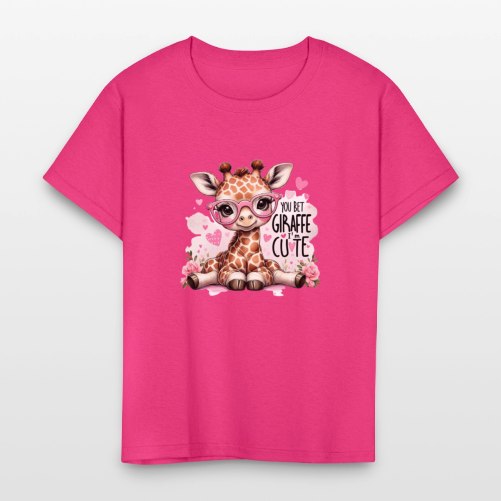Cute Giraffe - Kids' T-Shirt - fuchsia