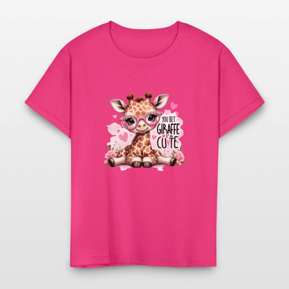Cute Giraffe - Kids' T-Shirt - fuchsia