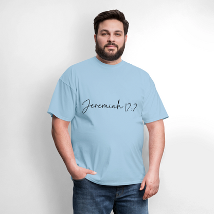 Jeremiah 17:7 - men's t-shirt - powder blue