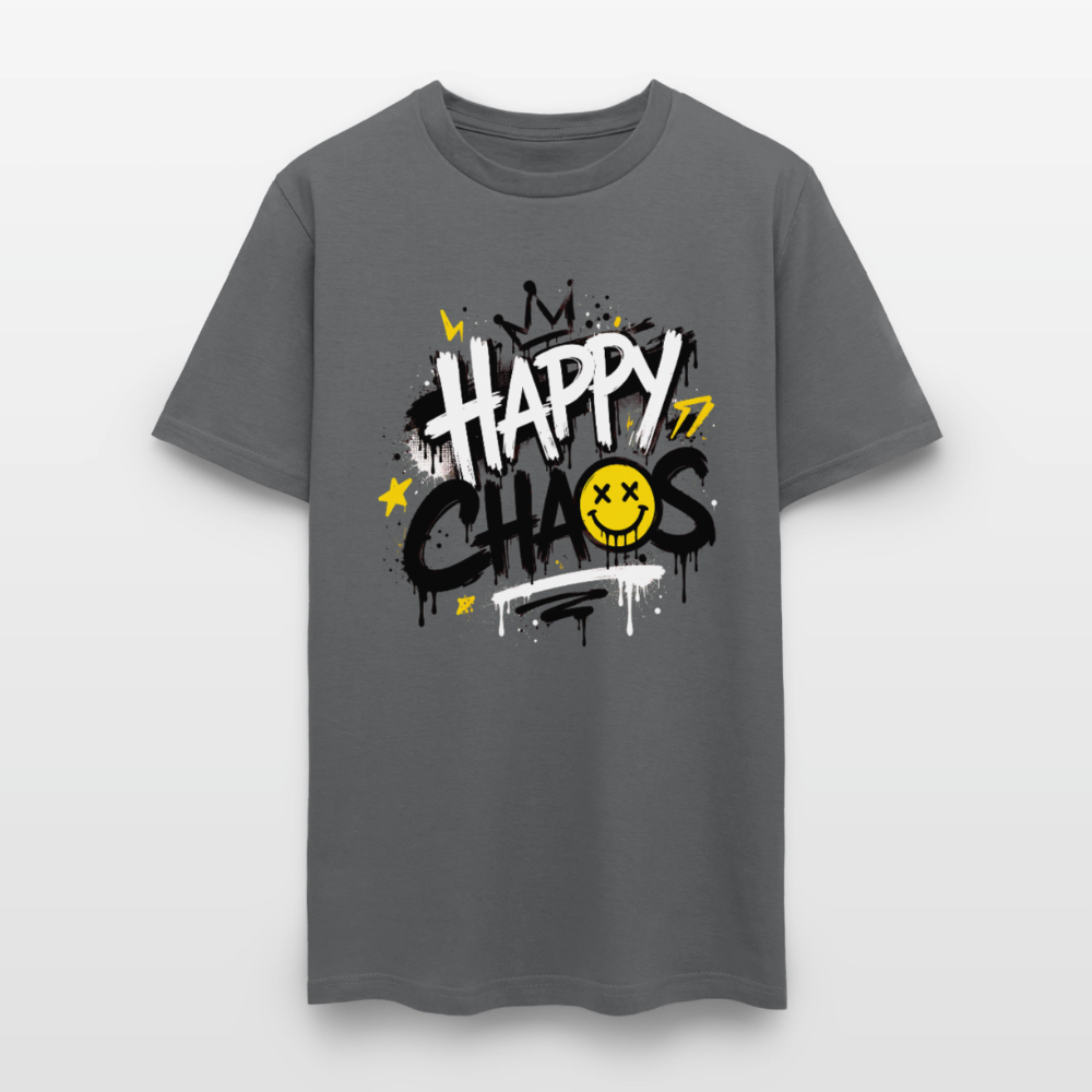 Happy Chaos - Graffiti Men's T-Shirt - charcoal