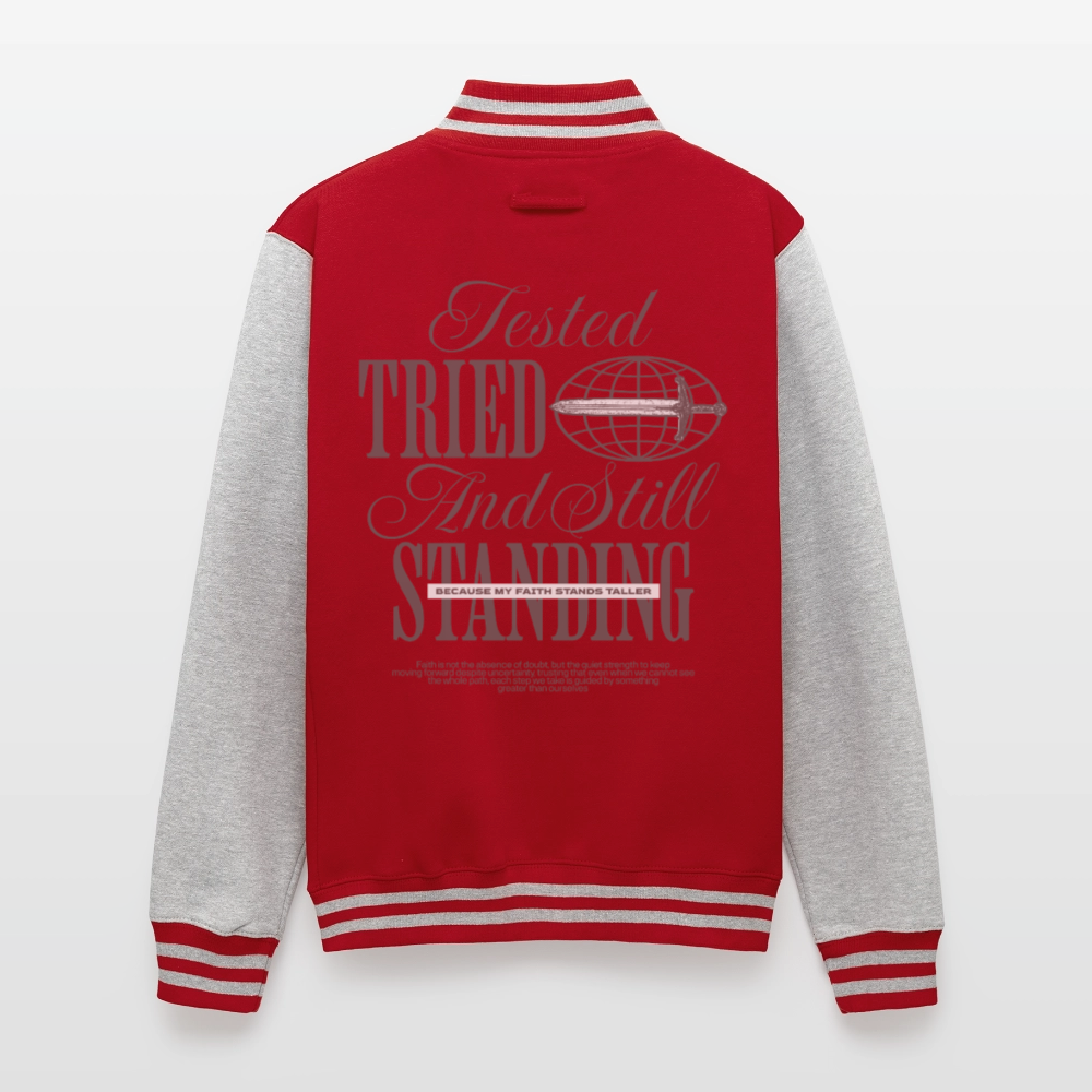 Still Standing - Letterman Jacket - red/heather grey