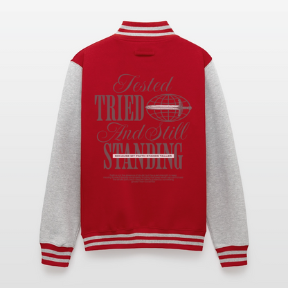 Still Standing - Letterman Jacket - red/heather grey
