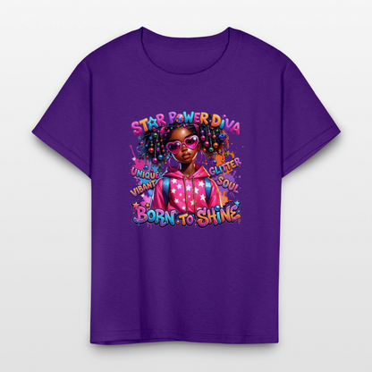 Black Girl Power - Star Power Diva Kids' T-Shirt - purple