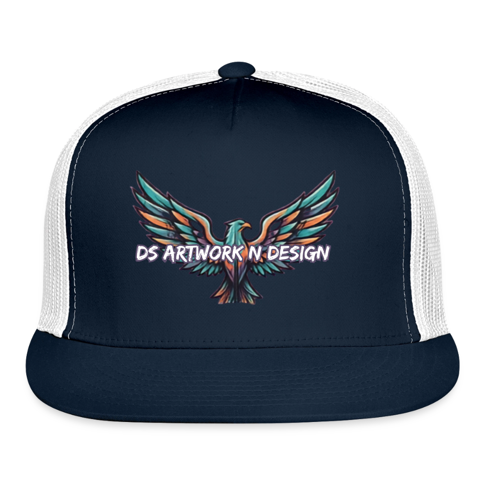 Graffiti Eagle - Trucker Hat - navy/white