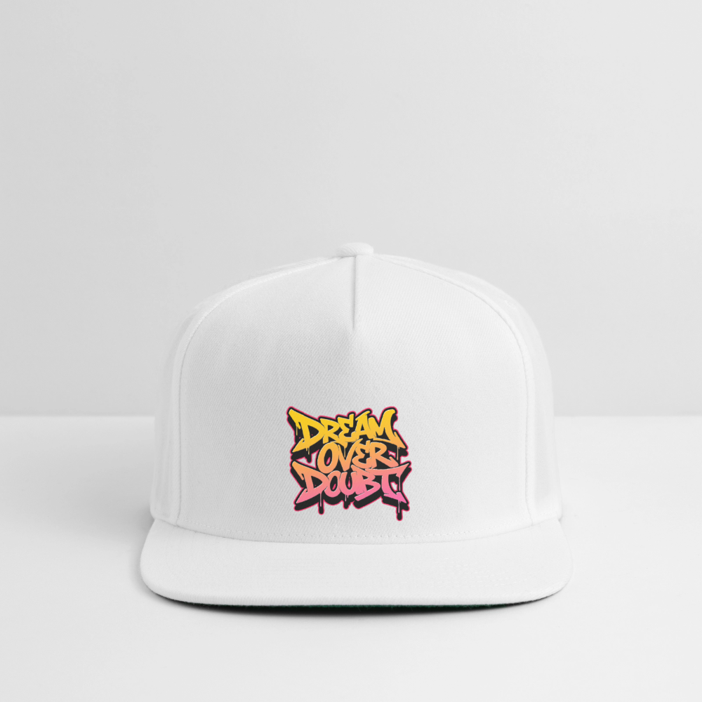 Dream Over Doubt - Graffiti Snapback Baseball Cap - white