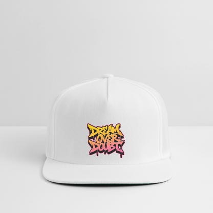 Dream Over Doubt - Graffiti Snapback Baseball Cap - white