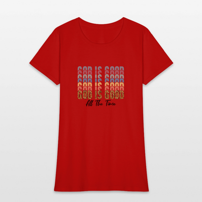 Good is God - Colorful Women's short Sleeve T-Shirt - red