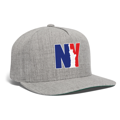 NY - Snapback Baseball Cap - heather gray