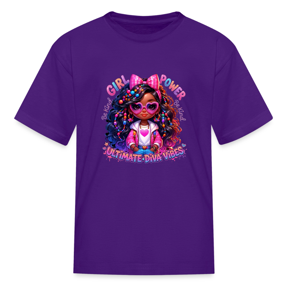 Black Girl Power - Ultimate Diva Kids' T-Shirt - purple