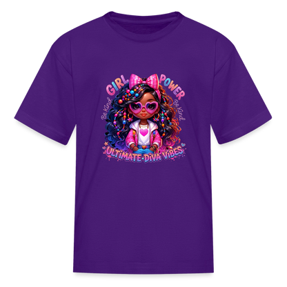 Black Girl Power - Ultimate Diva Kids' T-Shirt - purple