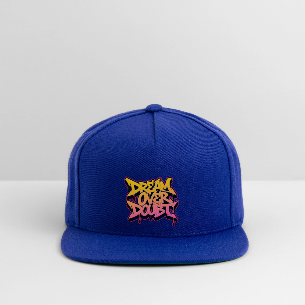 Dream Over Doubt - Graffiti Snapback Baseball Cap - royal blue