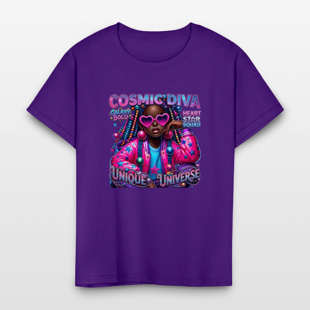 Black Girl Power - Galaxy Bold Kids' T-Shirt - purple