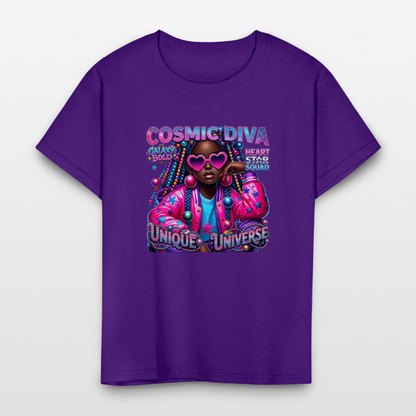 Black Girl Power - Galaxy Bold Kids' T-Shirt - purple