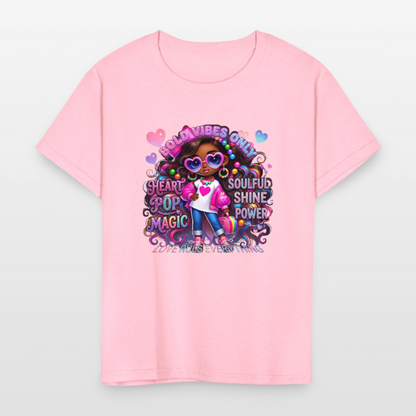Black Girl Power - Bold Vibes Only Kids' T-Shirt - pink