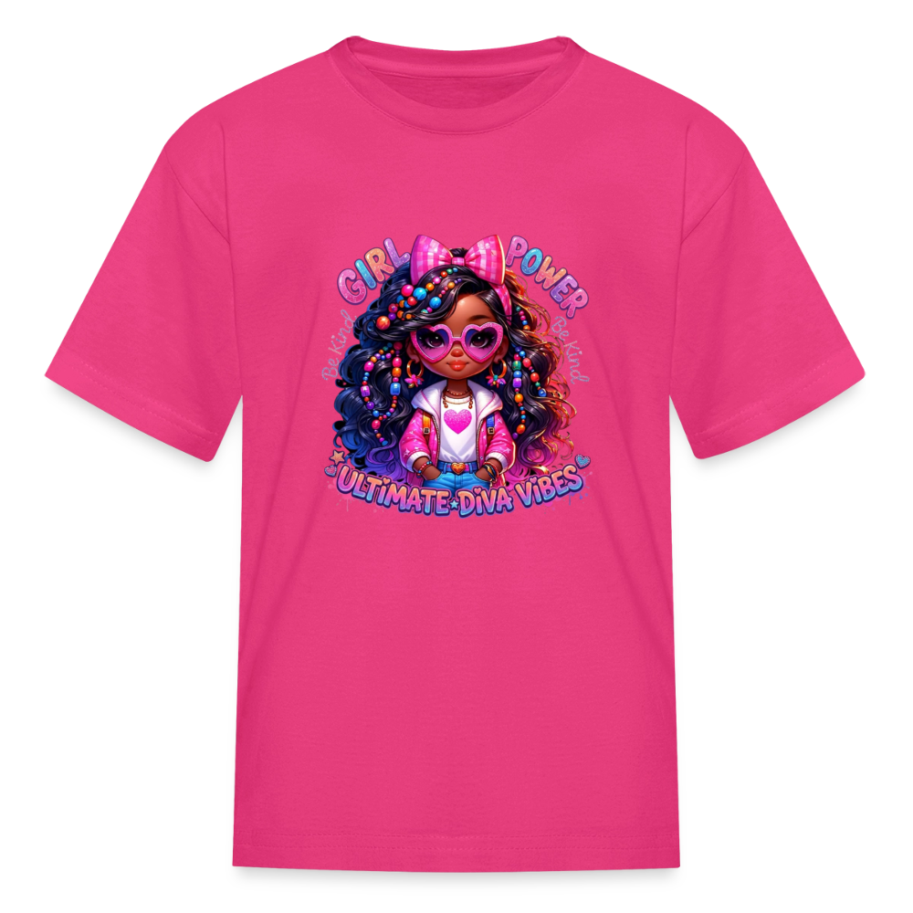 Black Girl Power - Ultimate Diva Kids' T-Shirt - fuchsia