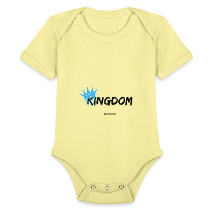 Kingdom Business -  Short Sleeve Baby Onesie - washed yellow