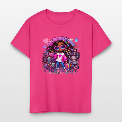 Black Girl Power - Bold Vibes Only Kids' T-Shirt - fuchsia