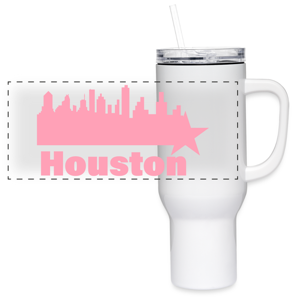 Houston - 40 oz Travel Tumbler - pink - white