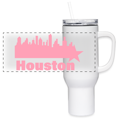 Houston - 40 oz Travel Tumbler - pink - white