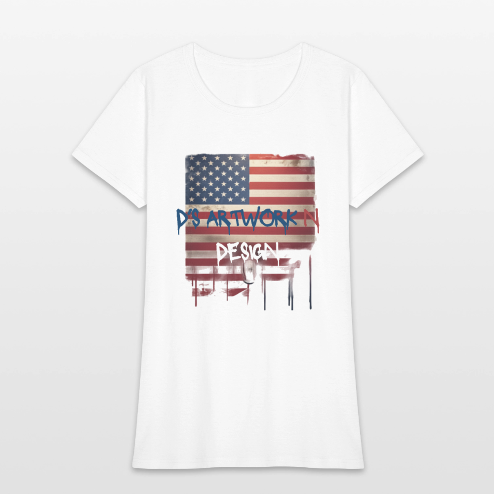 USA Flag Drip - Women's T-Shirt - white