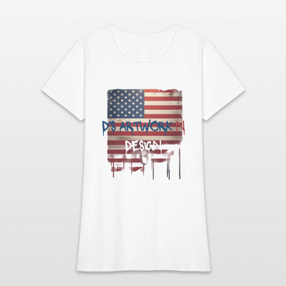 USA Flag Drip - Women's T-Shirt - white