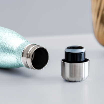 Kingdom Business - Insulated Stainless Steel Water Bottle - turquoise glitter