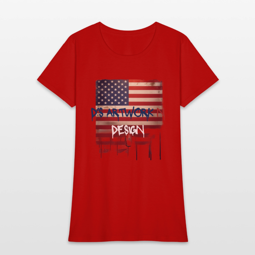 USA Flag Drip - Women's T-Shirt - red