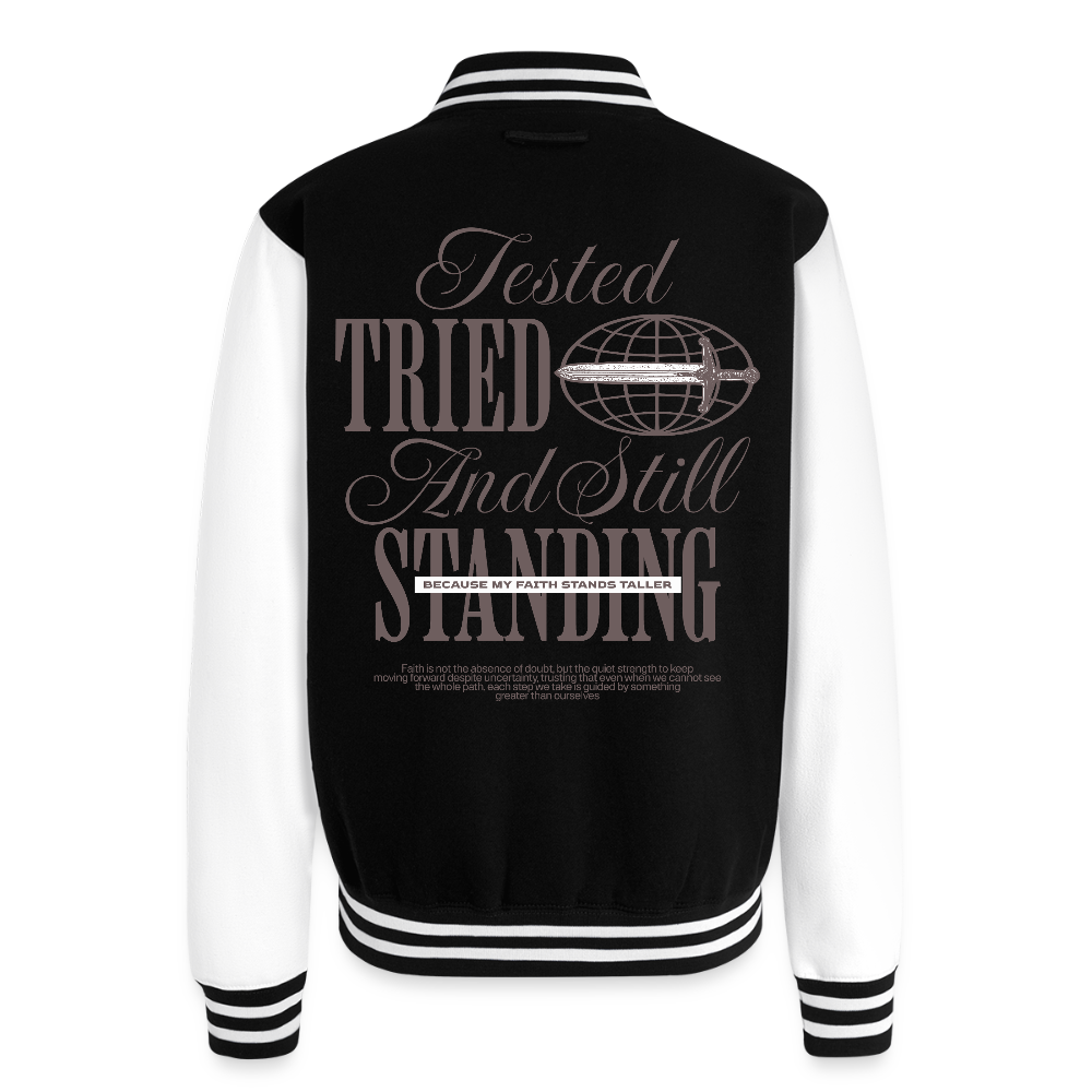 Still Standing - Letterman Jacket - black/white