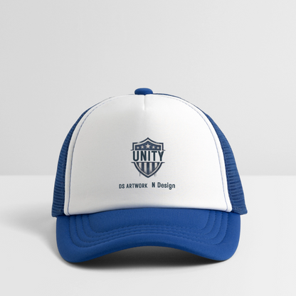 Unity - Kid's Trucker Cap - white/royal blue