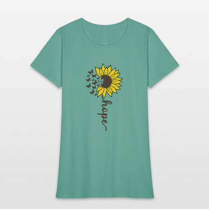 Sunflower of Hope - floral Women's T-Shirt - aquatic