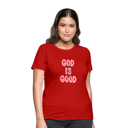 God is Good - Bold Pink -Women's Short Sleeve T-Shirt - red