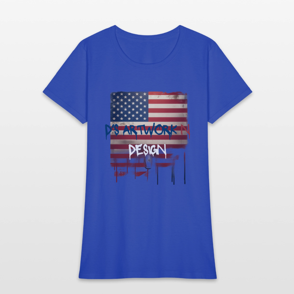 USA Flag Drip - Women's T-Shirt - royal blue
