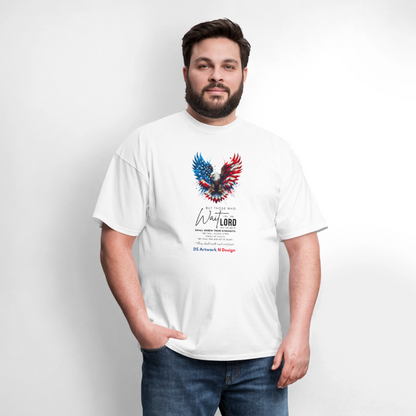 Mount on Eagles wings -Men's  T-Shirt - white