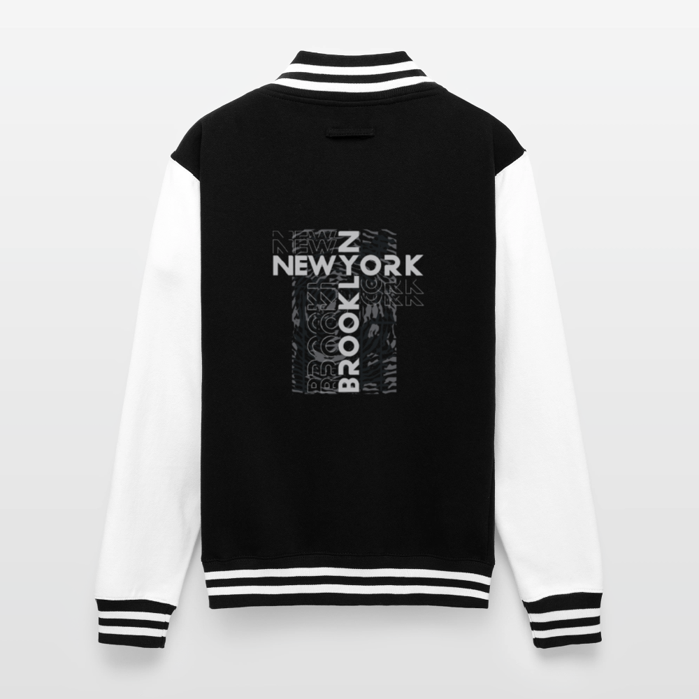 Brooklyn NY-  Letterman Jacket - black/white