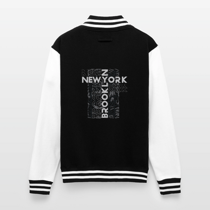 Brooklyn NY-  Letterman Jacket - black/white