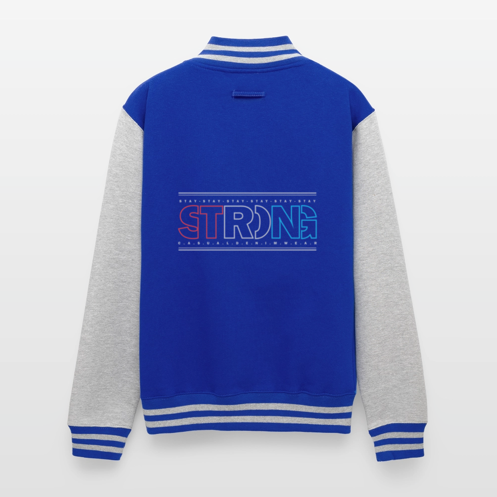Stay Strong - Men's Letterman Jacket - royal/heather grey